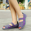 summer new pattern square dance manual Weave shoes Fish mouth Single shoes Flat heel Casual shoes ventilation shoes