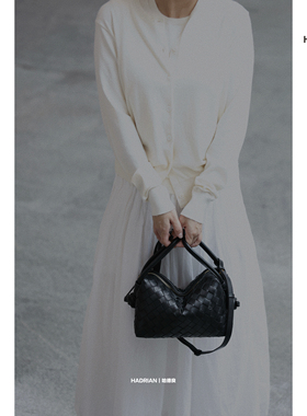 HADRIAN哈德良里外编织进口羊皮包女高级感单肩斜挎手提包H25762