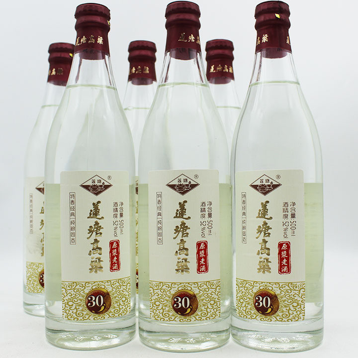 1箱6瓶莲塘高粱酒30版原浆老酒纯粮食白酒52度特香固态优级2023年