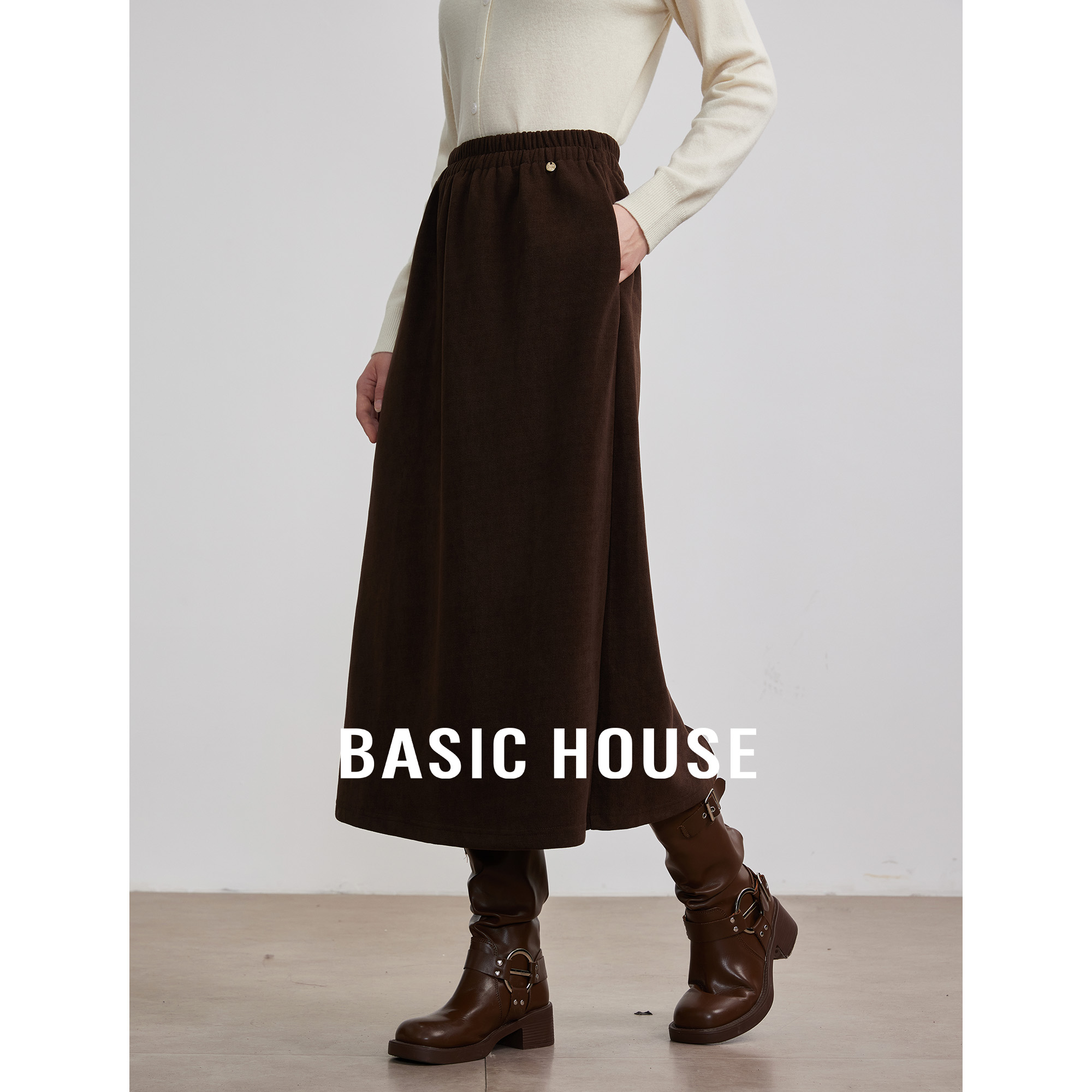 百家好灯芯绒半身裙秋冬新款