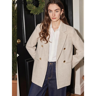House 英伦风中长款 百家好加厚西装 新款 西服 外套女2026春季 Basic