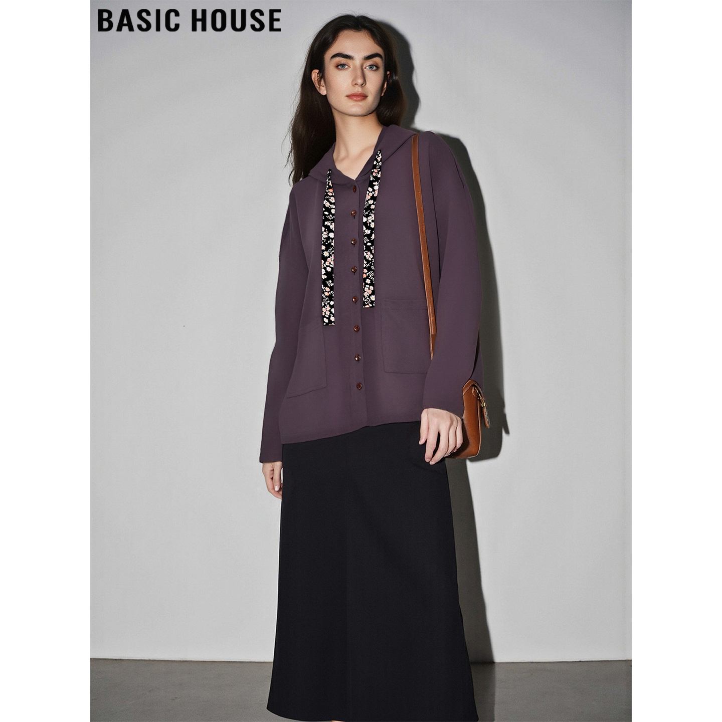 百家好独特紫色长袖T恤连帽卫衣