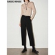 通勤百搭高腰直筒烟管裤 Basic 裤 女春季 House 百家好黑色九分西装
