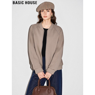 Basic House/百家好美拉德立领棒球服女冬季加厚宽松休闲运动外套