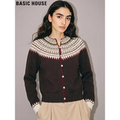 House 百家好费尔岛提花羊毛针织开衫 女2026春季 Basic 新款 软毛衣