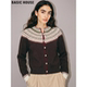House 百家好费尔岛提花羊毛针织开衫 女2026春季 Basic 新款 软毛衣