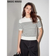 新款 Basic 减龄上衣 条纹针织短袖 T恤女2026夏季 House 百家好法式