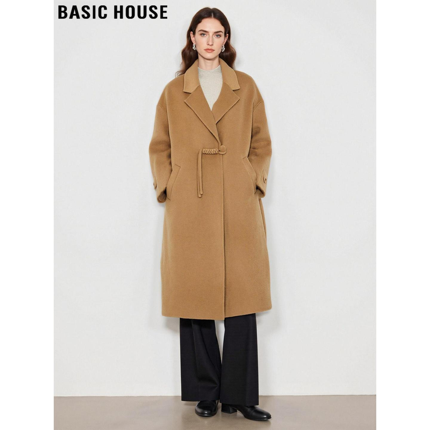 百家好高级感中长款羊毛毛呢外套