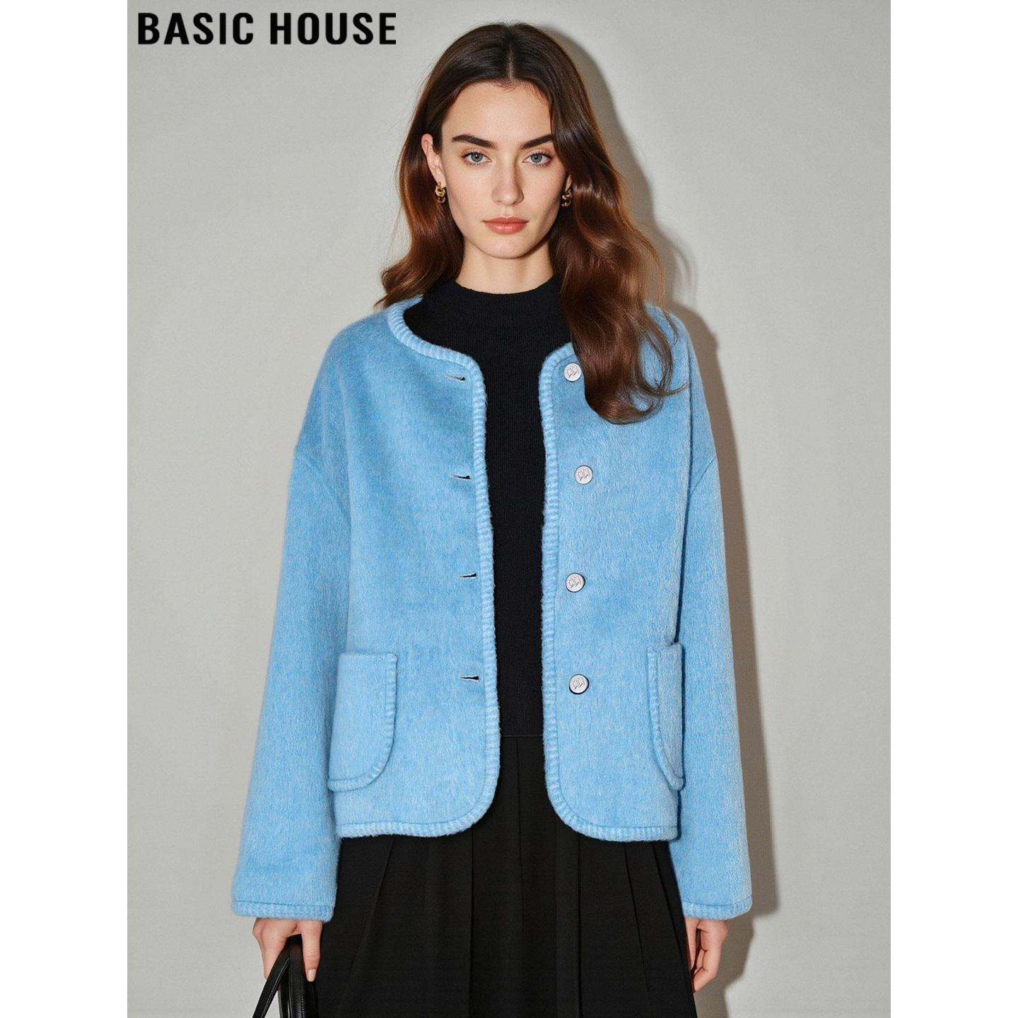 百家好轻奢小香风毛呢外套女短款