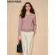 House 百家好圆领粉色针织开衫 女2025冬季 Basic 新款 叠穿内搭上衣