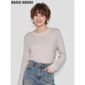 内搭打底衫 Basic 圆领针织衫 女士冬季 House 百家好米色100%羊毛衫