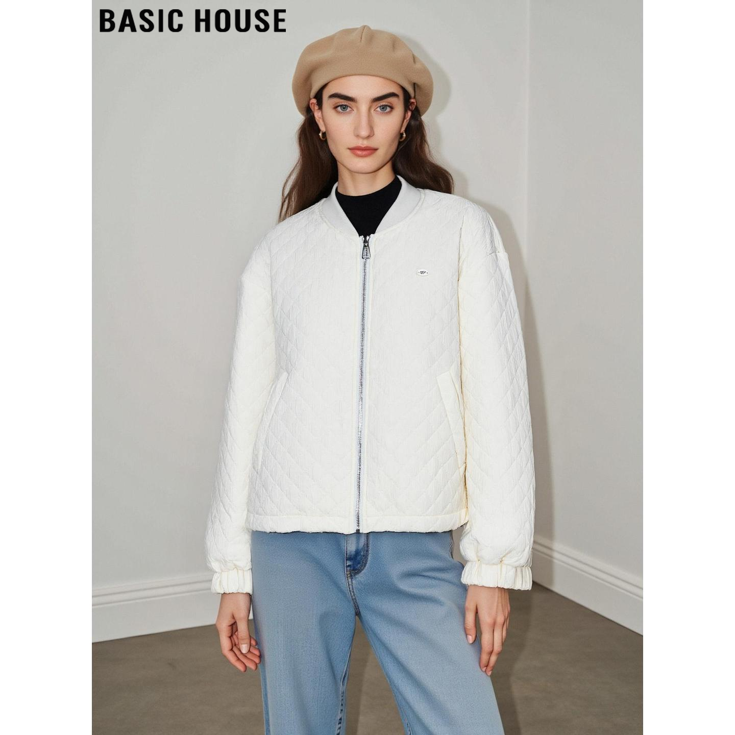 法式宽松夹棉棒球服夹克短外套女