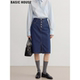 新款 百家好复古牛仔半身裙女2026春季 小个子开叉裙子 House Basic