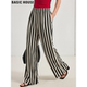 高腰垂感直筒裤 Basic 女2026春季 新款 House 百家好黑白条纹阔腿裤