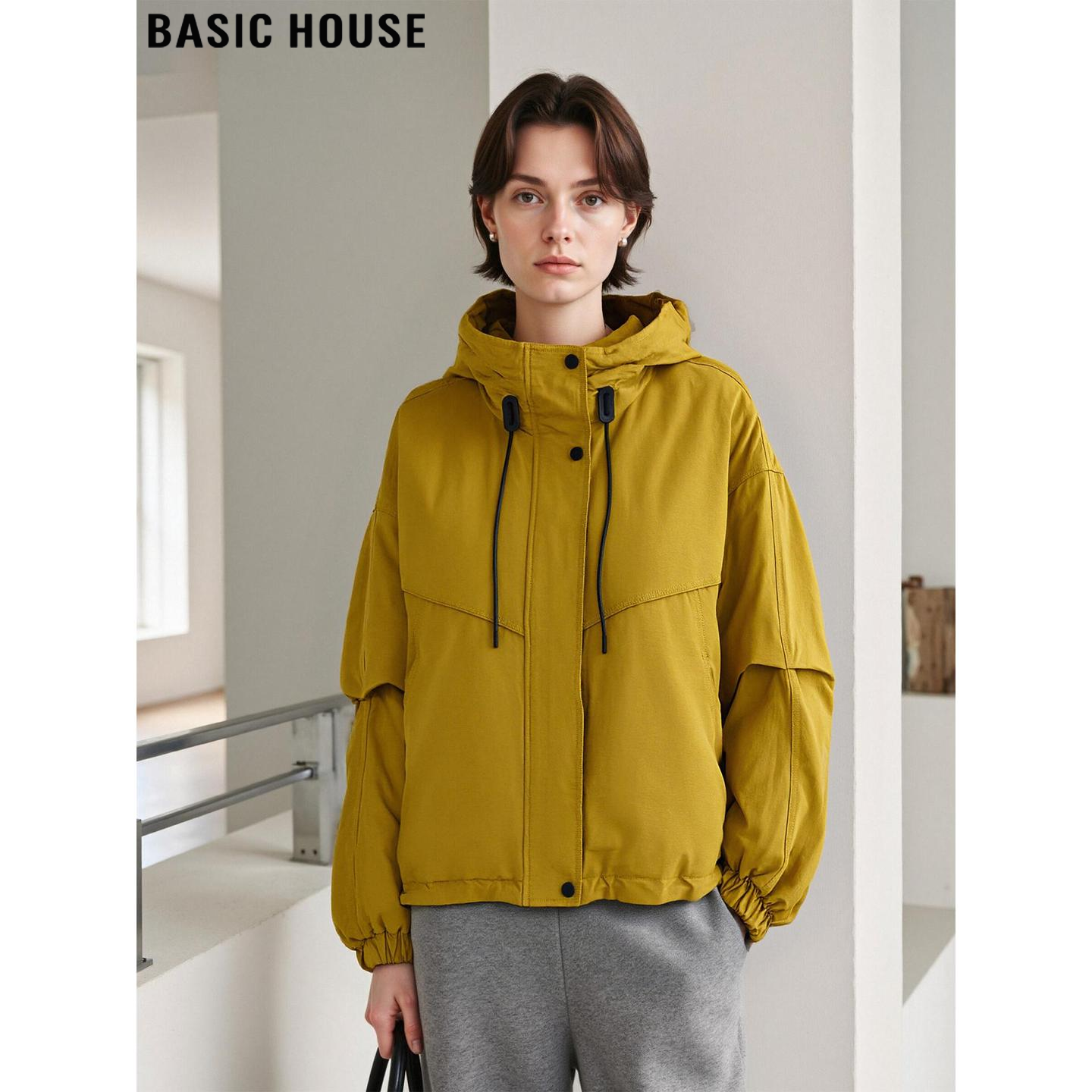 黄色连帽工装外套户外运动登山服