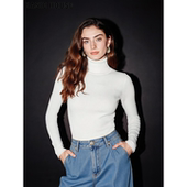 House 百家好白色高领针织衫 女冬季 Basic 含羊毛修身 软糯打底毛衣