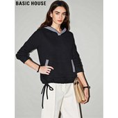 Basic 套头上衣 新款 House 百家好撞色含羊毛连帽卫衣女士2026春季