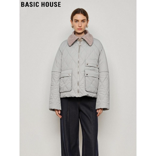 高级感加厚保暖棉服外套 百家好翻领菱格棉衣女士春季 Basic House