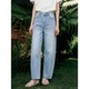 House 高腰阔腿弯刀裤 百家好蓝色显瘦牛仔裤 新款 女2026春季 Basic
