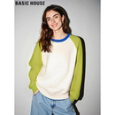 减龄撞色加绒卫衣女冬季 百家好时尚 慵懒套头打底上衣 House Basic