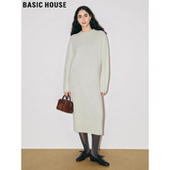 Basic 宽松软糯针织裙 新款 House 百家好白色羊毛连衣裙女2026春季