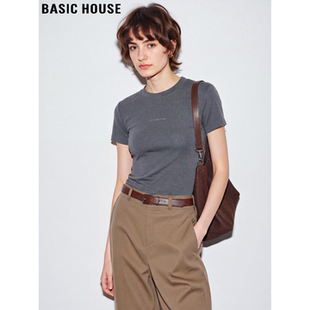 印花短袖 百家好美式 T恤女2026夏季 新款 正肩上衣 Basic 修身 House