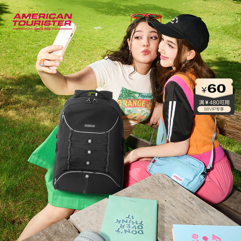 美旅机能风双肩包休闲户外包通勤背包大容量学生书包电脑包女NA8,箱包皮具/热销女包/男包,双肩背包,淘宝优惠券,粉丝福利购,淘宝优惠卷