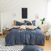 全棉纯棉三四件套网红ins1.6x1.8x2.0x2.1x2.2x2.3x2.4米被套被罩