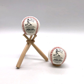 饰陈列球托 棒球支架球棒造型垒球展示实木球棒底座摆台迷你桌面装