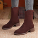 秋冬靴子加绒短靴大码 中筒靴女真皮瘦瘦靴秋季 马丁靴2025新款 女靴
