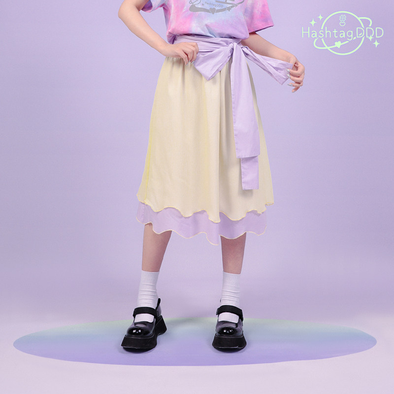 Hashtag DDD 星球移居计划 原创法式少女蝴蝶结 双层半身中长裙|msdalam kategori Butik wanita / wanita, skirt - dari Buy2taobao.com untuk memberikan perkhidmatan ejen Taobao profesional membeli