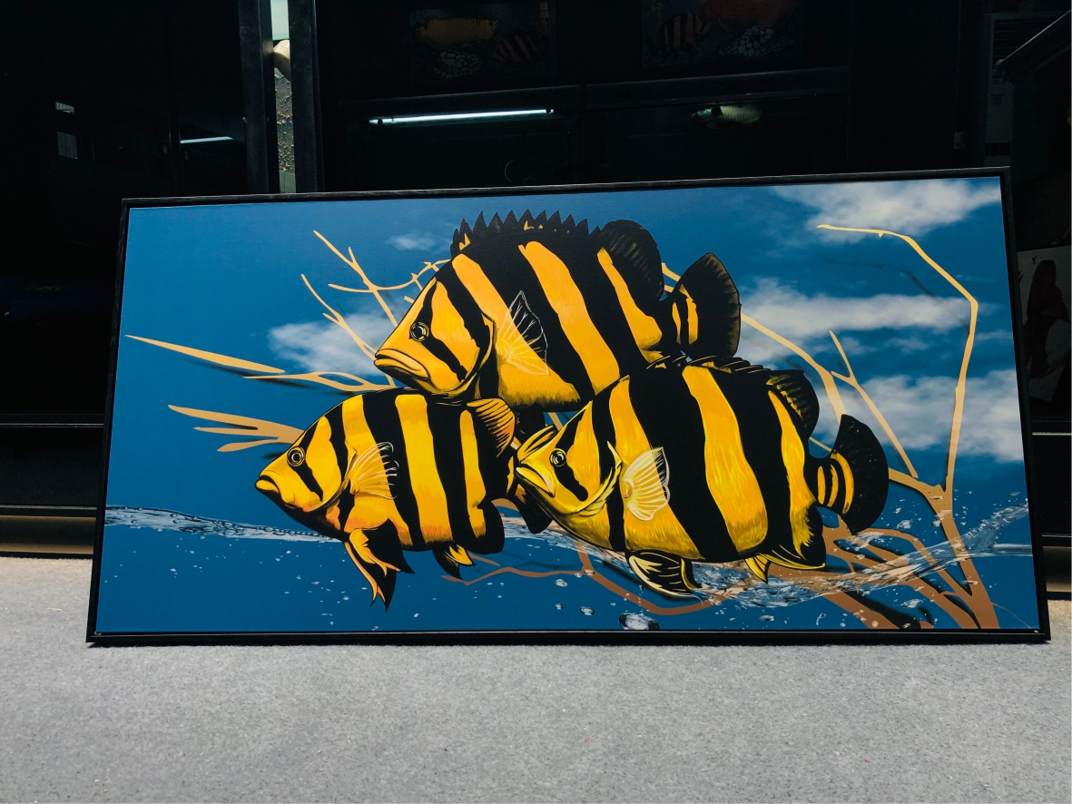 虎鱼装饰画办公室招财艺术定制