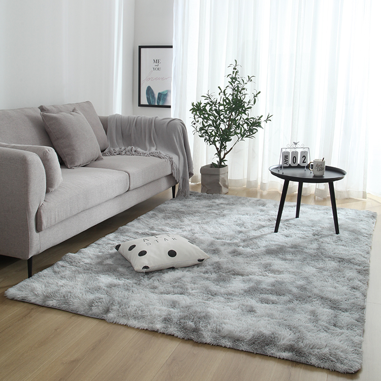 地毯卧室床边客厅简约现代珊瑚绒阳台飘窗可睡可坐ins风地垫纯色