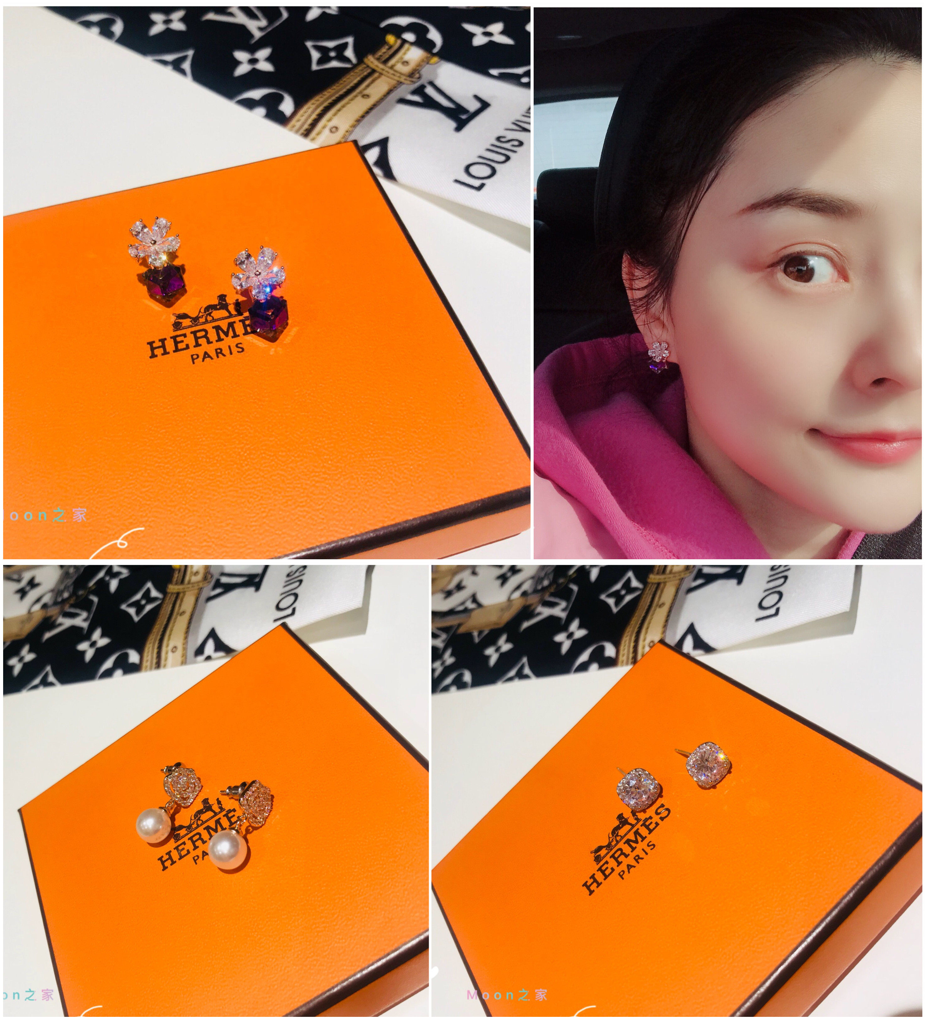 [Moon之家]出口欧美耳环耳钉防敏耳针平日佩戴约会款式店主自留款