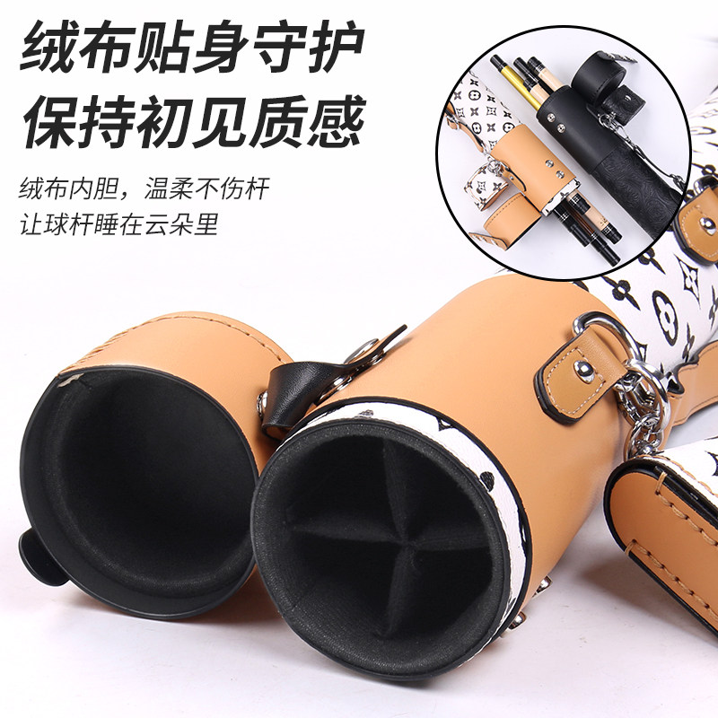 cuppa四孔杆桶九球杆便捷式印花皮质1/2分体大头杆黑八台球杆包图片