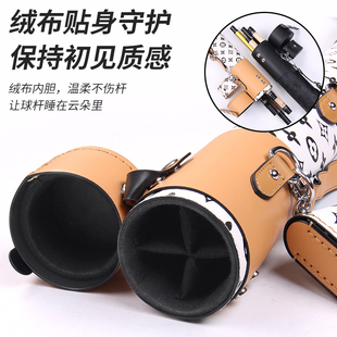 cuppa四孔杆桶九球杆便捷式印花皮质1/2分体大头杆黑八台球杆包