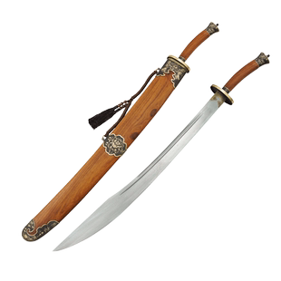 龙泉杨氏太极刀硬刀男士 铜花纹钢武术刀女士 牛尾太极刀未开刃