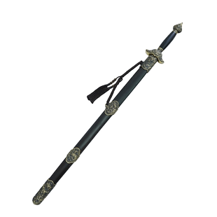 龙泉杨氏太极剑男女大龙凤剑镇宅收藏送礼花纹钢大叶紫檀未开刃