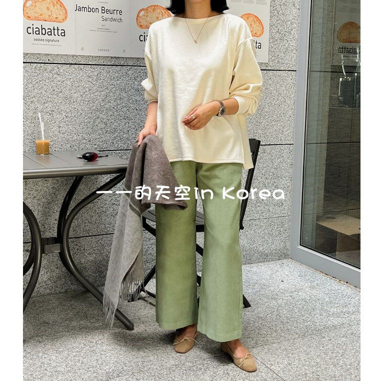 灯芯绒直筒裤 韩国东大门代购2025秋冬新款松紧腰百搭九分裤女裤
