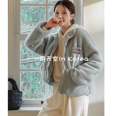 两面穿短外套韩国代购2025冬季女装新款温暖羊羔毛宽松摇粒绒上衣