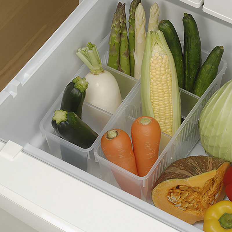 日本进口冰箱收纳盒 厨房置物 分隔储藏框 冷藏整理盒 冰箱储物格