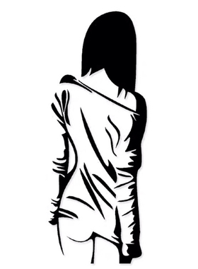 货车性感美女背影反光防水汽车装饰贴纸后档车尾车门改装车贴拉花