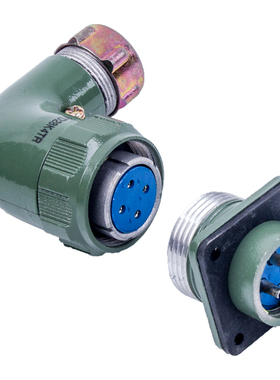 豪光YD32防水型航空插头插座圆型连接器弯头4芯 YD32K4TR YD32J4Z