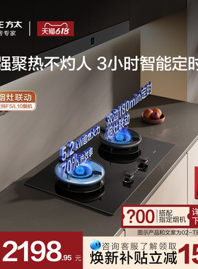 [空气舱新品]方太02-TE21双灶定时燃气灶煤气天然气家用官方旗舰