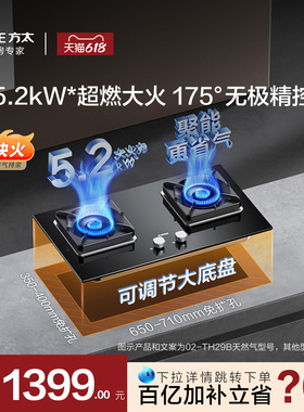 方太02-TH29B燃气灶煤气双灶嵌入式家用天然气液化气猛火官方旗舰