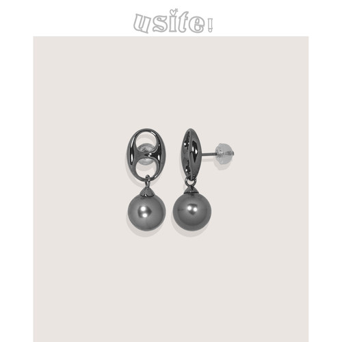 USITE黑珍珠S925银耳钉倪妮同款