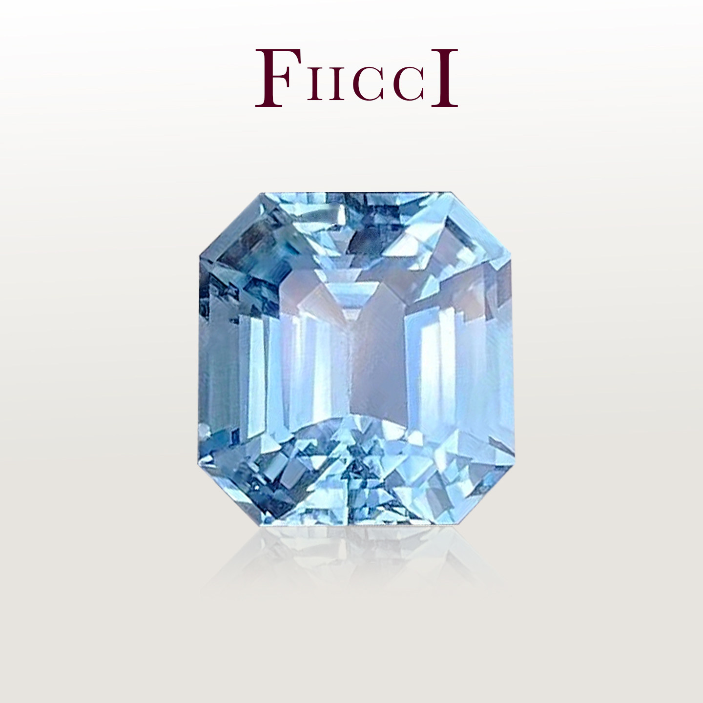 FIICCI菲伊奇4.06克拉天然超级圣玛利亚海蓝宝石裸石正方形吉尔德