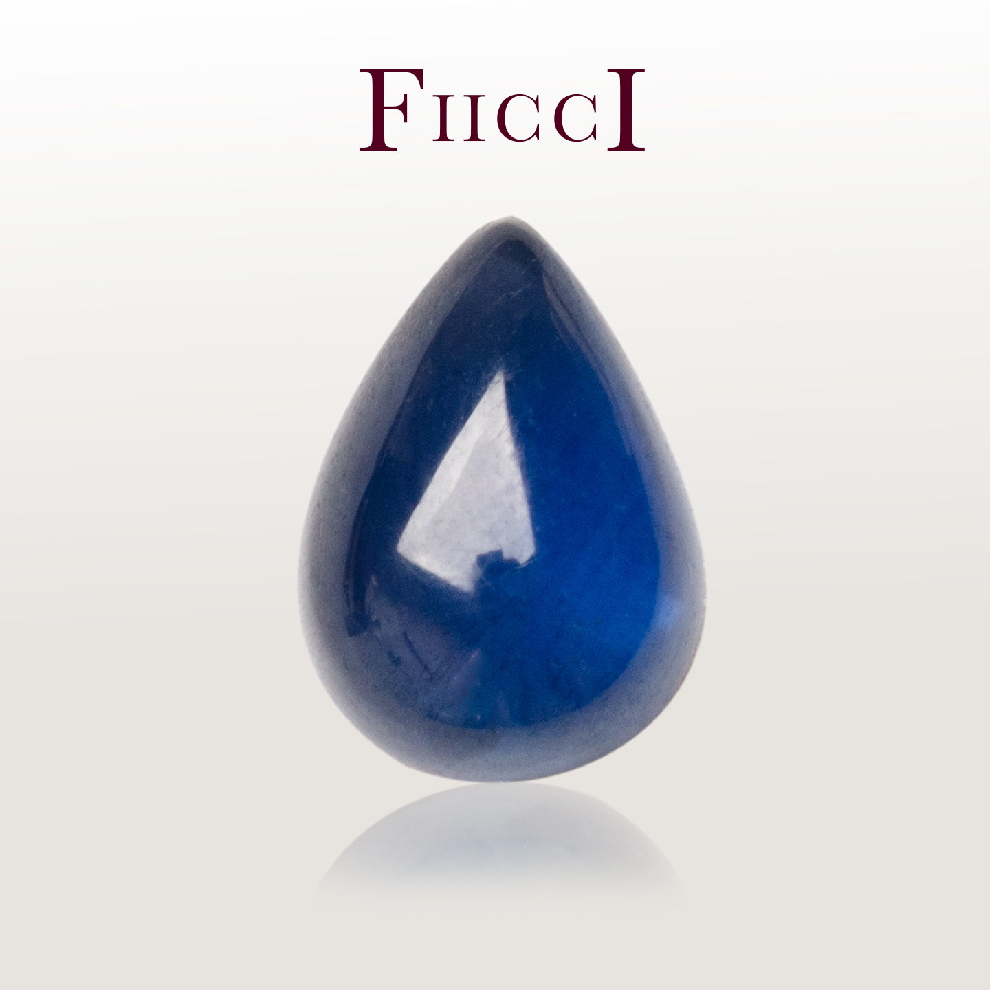 FIICCI菲伊奇 0.97克拉天然水滴形蛋面蓝宝石裸石定制戒指项链