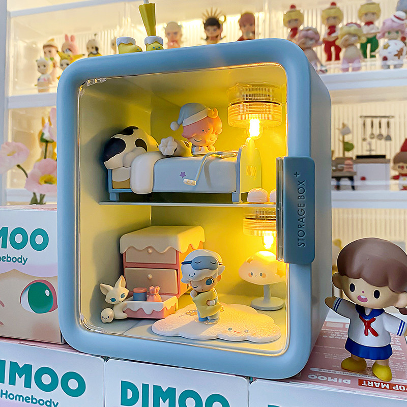 盲盒收纳展示架手办展示盒DIMOO宅宅造景盒公仔小摆件玩具透明盒_虎窝淘