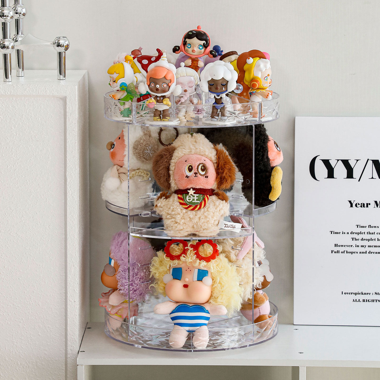 桌面可旋转多层分格盲盒展示盒